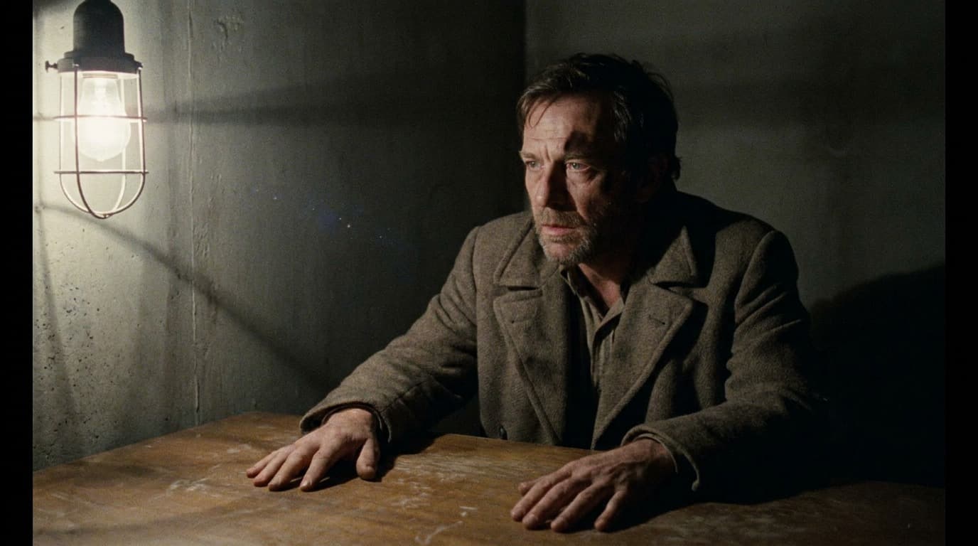 The man looking off to camera left under a hard key